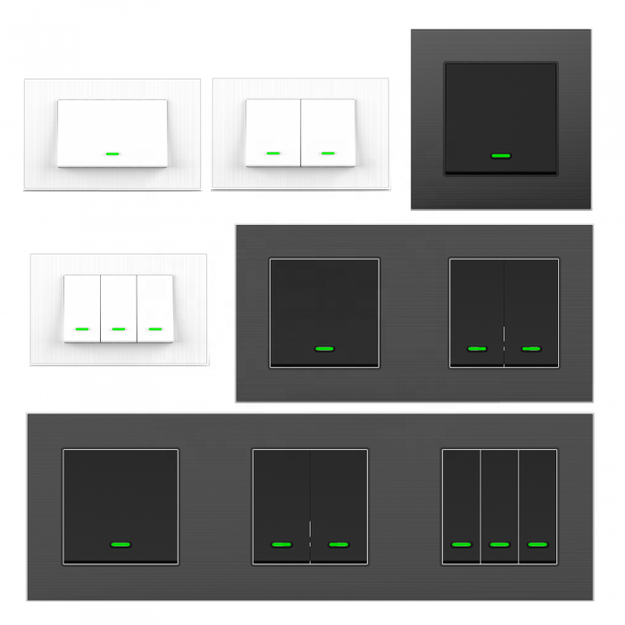 Wall Sockets And Switches Brushed 1 2 3 Gangs 110v 240v Smart Switch Wifi Alexa Device